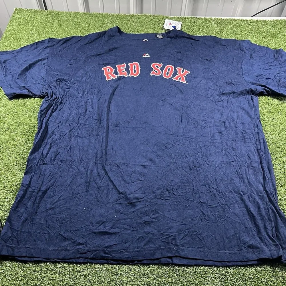 Boston Red Sox Majestic T Shirt Men's 4XL Navy Blue MLB Baseball Graphic Tee